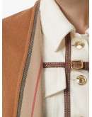 Icon stripe detail wool cape