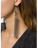 Monogram textured tassel earrings