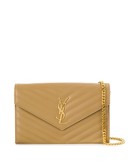 monogram plaque chain wallet