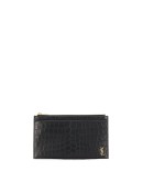 Monogram embossed coin pouch