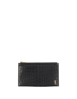 Monogram embossed coin pouch