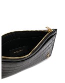 Monogram embossed coin pouch