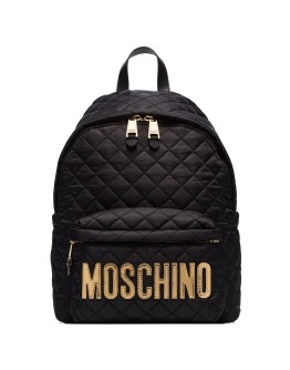 quilted logo-plaque backpack