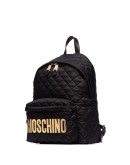 quilted logo-plaque backpack