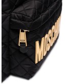 quilted logo-plaque backpack