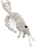 Shrimp motif crystal earrings