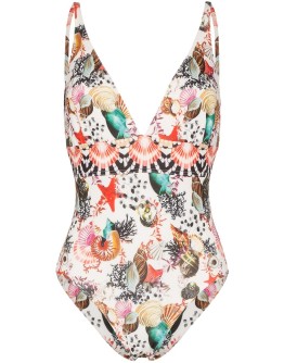 Ibiza shell print swimsuit