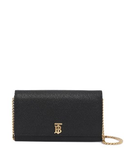 Monogram Motif Leather Wallet with Detachable Strap