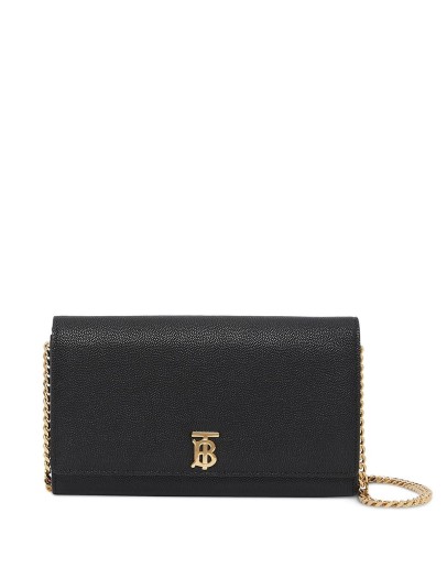 Monogram Motif Leather Wallet with Detachable Strap