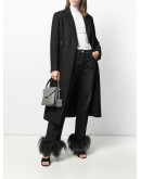 feather trim bootcut jeans