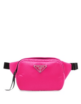 logo plaque padded belt bag