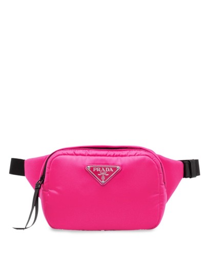 logo plaque padded belt bag