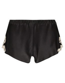 Maison lace-trimmed silk-blend shorts