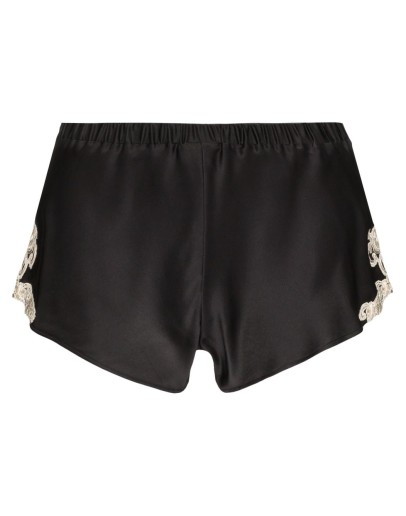 Maison lace-trimmed silk-blend shorts