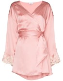 Maison lace-trimmed silk-blend robe
