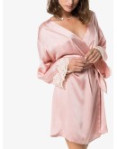 Maison lace-trimmed silk-blend robe