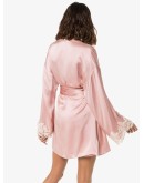 Maison lace-trimmed silk-blend robe