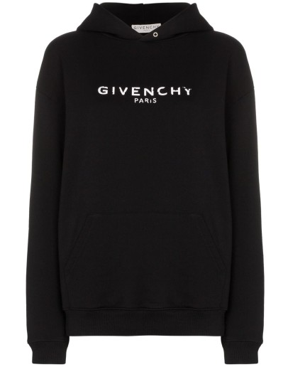logo print hoodie