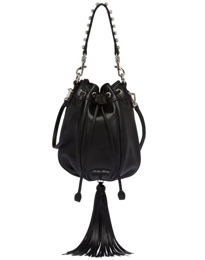 embellished drawstring shoulder bag