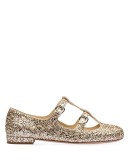 glitter buckled ballerinas