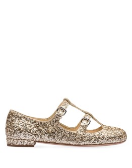 glitter buckled ballerinas