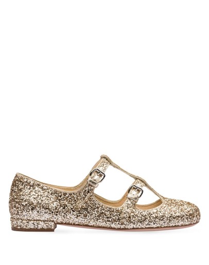 glitter buckled ballerinas