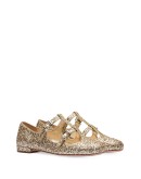 glitter buckled ballerinas