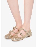 glitter buckled ballerinas