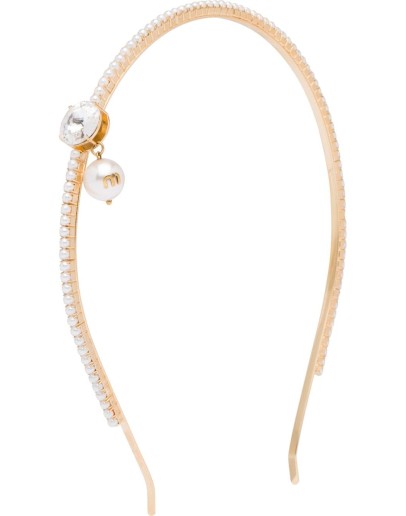 faux-pearl embellished headband