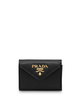saffiano finish tri-fold wallet