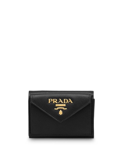 saffiano finish tri-fold wallet