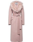 fur collar mid-length coat