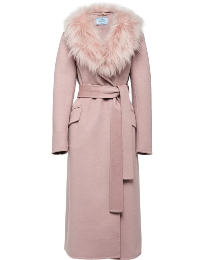 fur collar mid-length coat