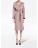 fur collar mid-length coat