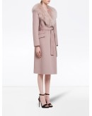 fur collar mid-length coat