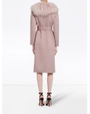 fur collar mid-length coat