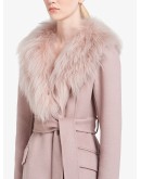 fur collar mid-length coat