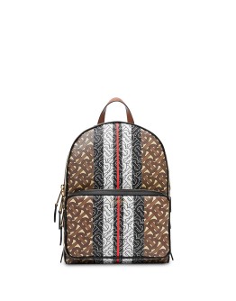 Monogram Stripe Print E-canvas Backpack