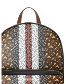 Monogram Stripe Print E-canvas Backpack