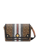 monogram stripe E-canvas note crossbody bag