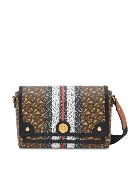 monogram stripe E-canvas note crossbody bag