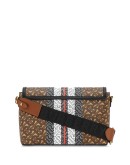 monogram stripe E-canvas note crossbody bag