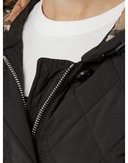 Diamond Quilted Thermoregulated Hooded Coat