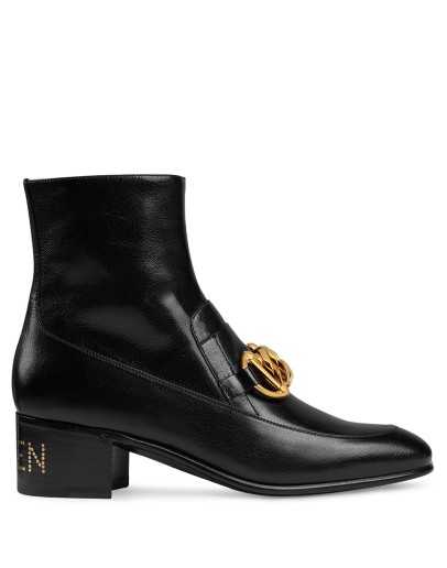 Horsebit chain loafer boots