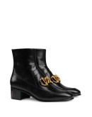 Horsebit chain loafer boots