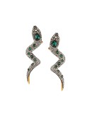 Snake earrings with crystals