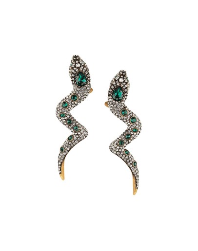 Snake earrings with crystals