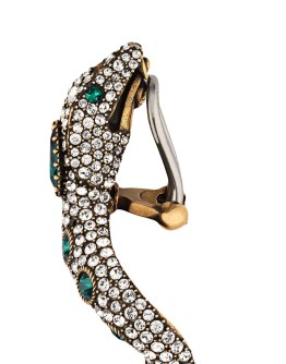 Snake earrings with crystals