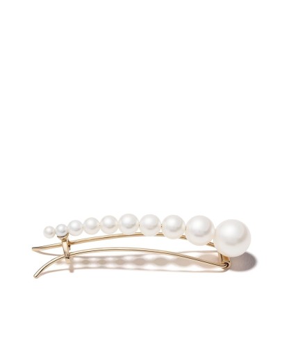 10kt yellow gold freshwater pearl hairclip