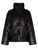 Hide vegan leather puffer jacket